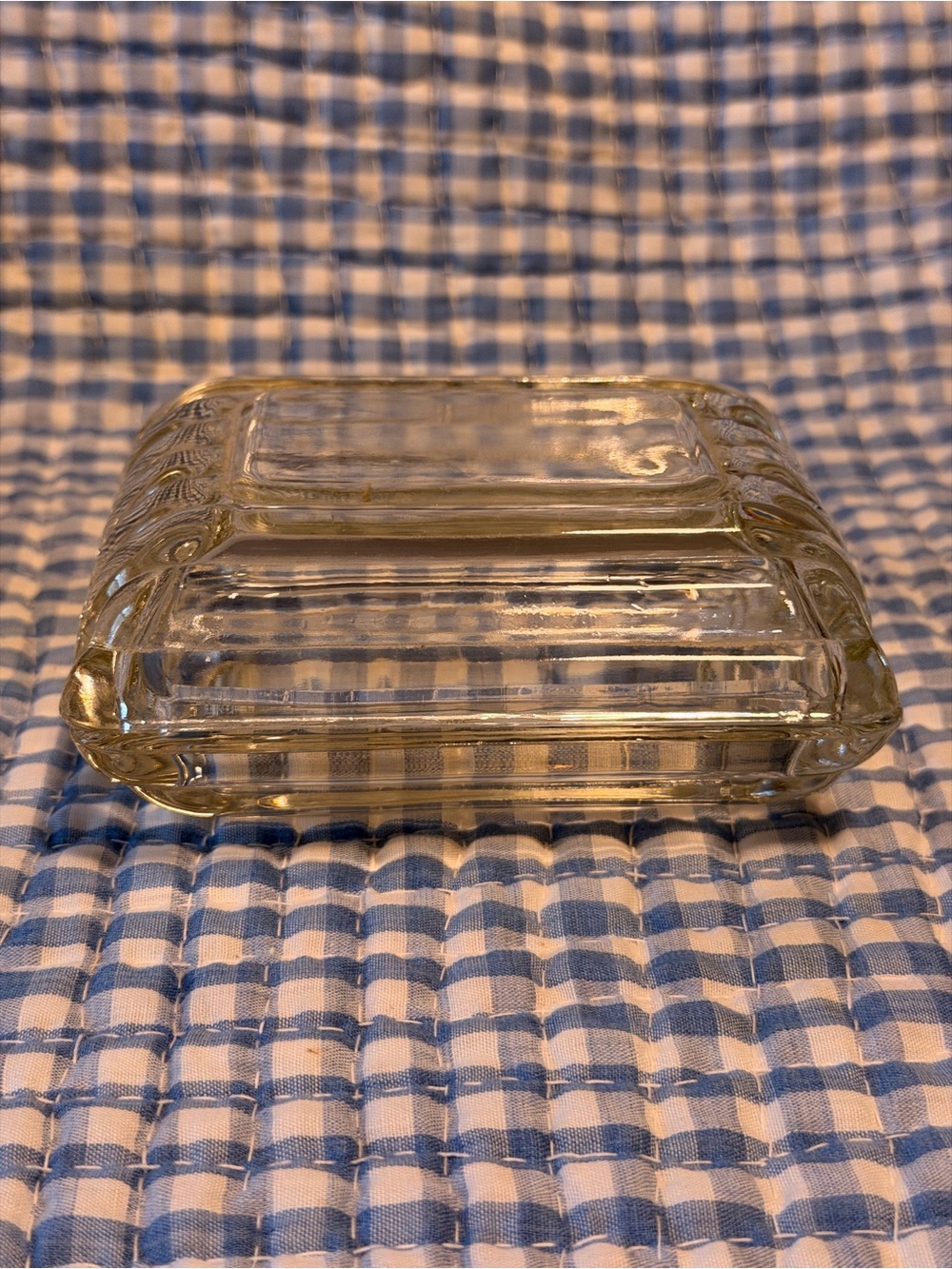 Clear Glass Rectangular Covered Dish w/ Lid Included, 5 in Length